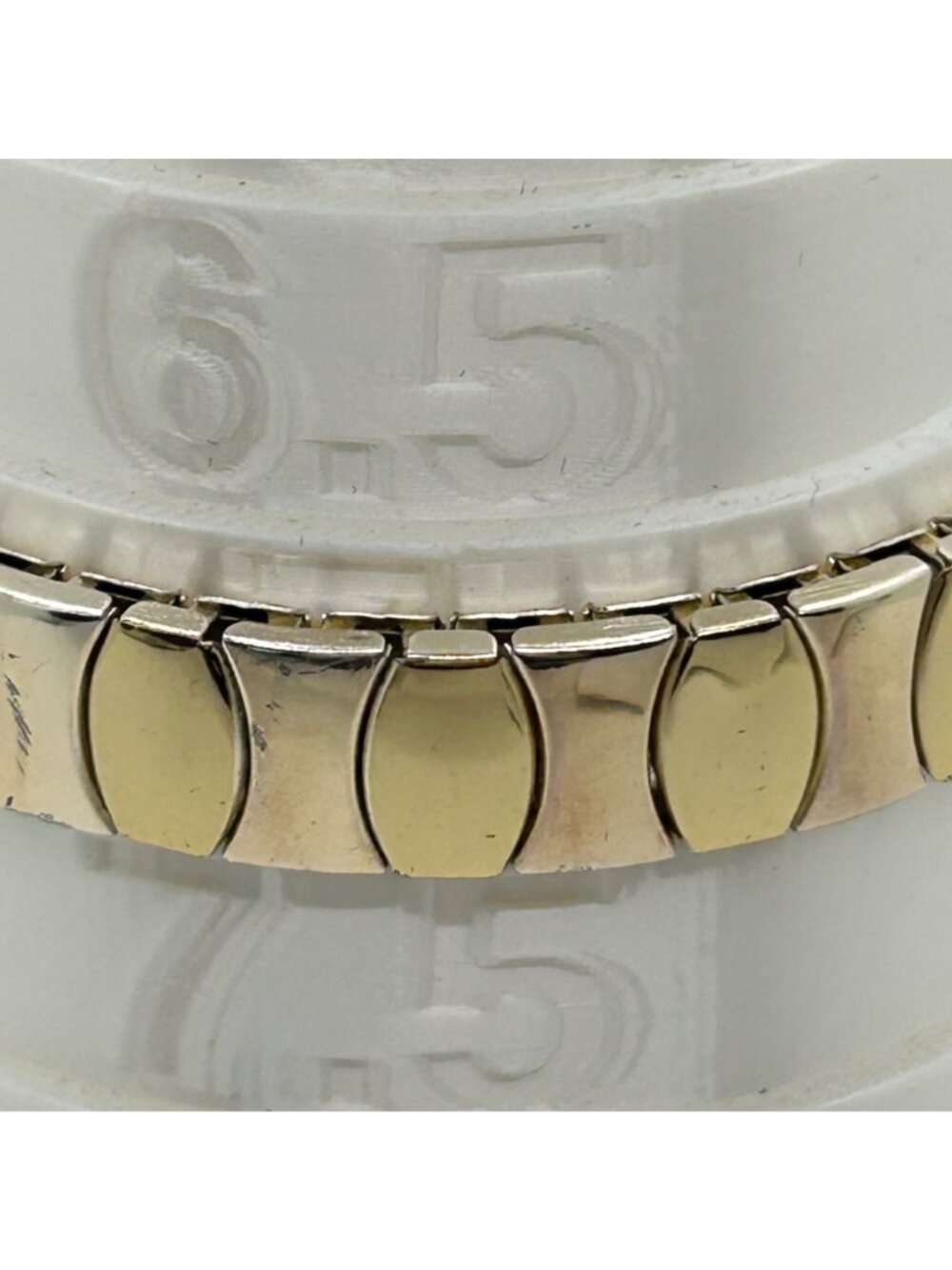 Vintage Gold Tone and Silver Tone Stretch Expansion Bracelet Mid Century Classic - Picture 12 of 14